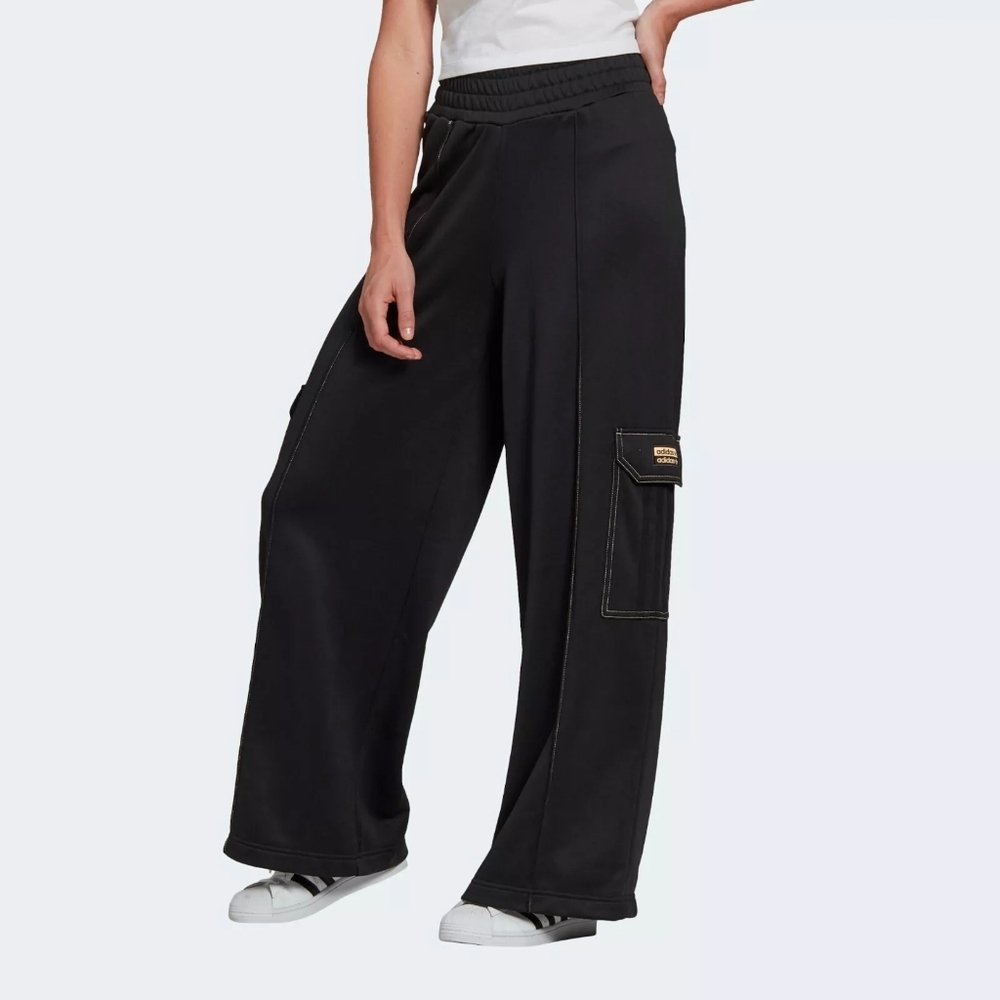 R.Y.V. Track Black Wide-Leg Cargo Pants Size S